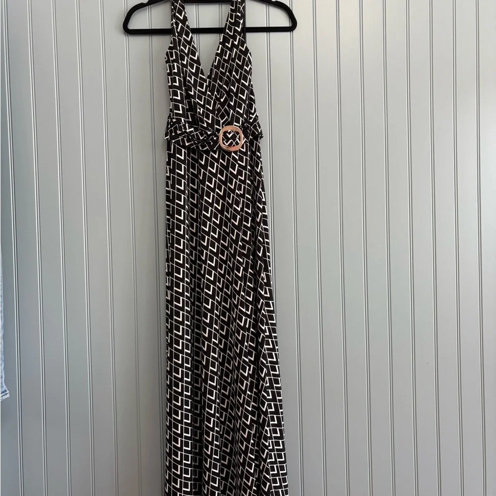 WHBM Black and White Geometric Print Dress Size 0